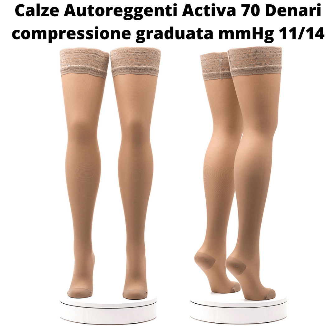 Activa® Calze Autoreggenti 70 Den | Compressione Media 11/14 mmHg