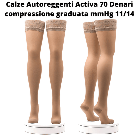 Calze autoreggenti 70 denari - Calze elastiche compressione graduata riposante