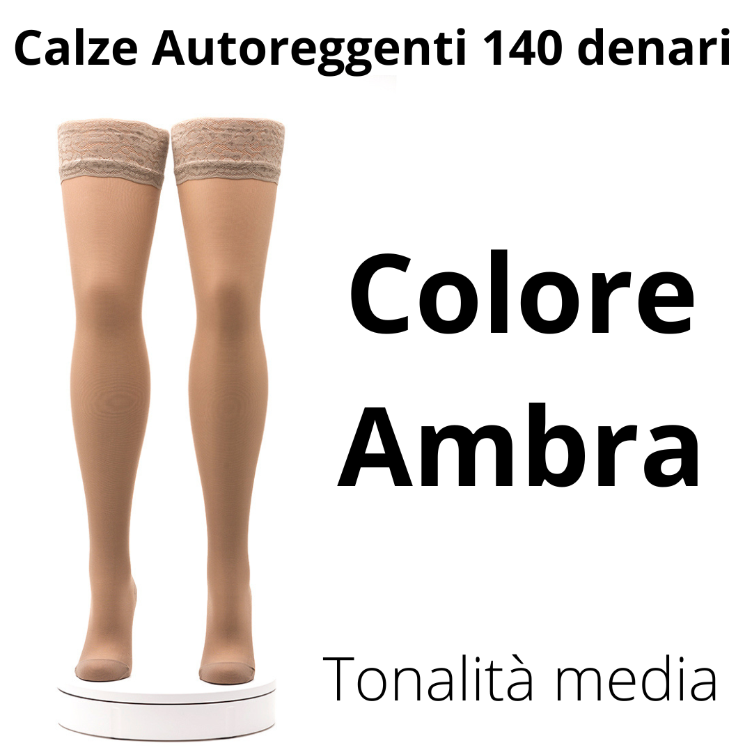 Calze autoreggenti 140 denari a compressione graduata forte