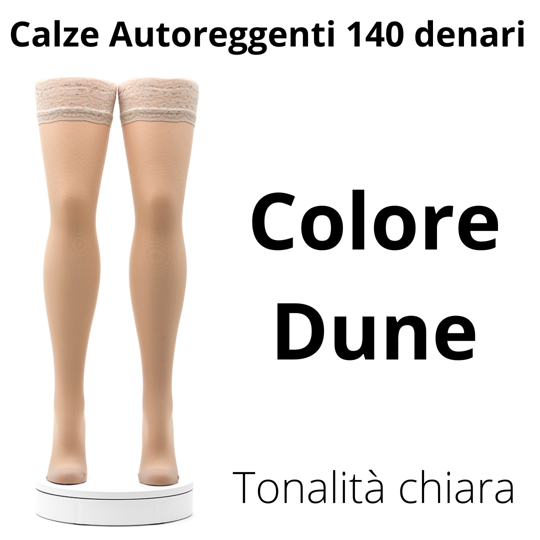 Calze autoreggenti 140 denari a compressione graduata forte