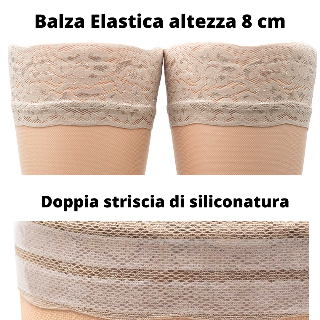 Calze autoreggenti 140 denari a compressione graduata forte