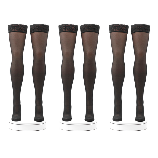 ACTIVA® Calze Autoreggenti 140 Denari Compressione Graduata Donna | Kit 3 Paia
