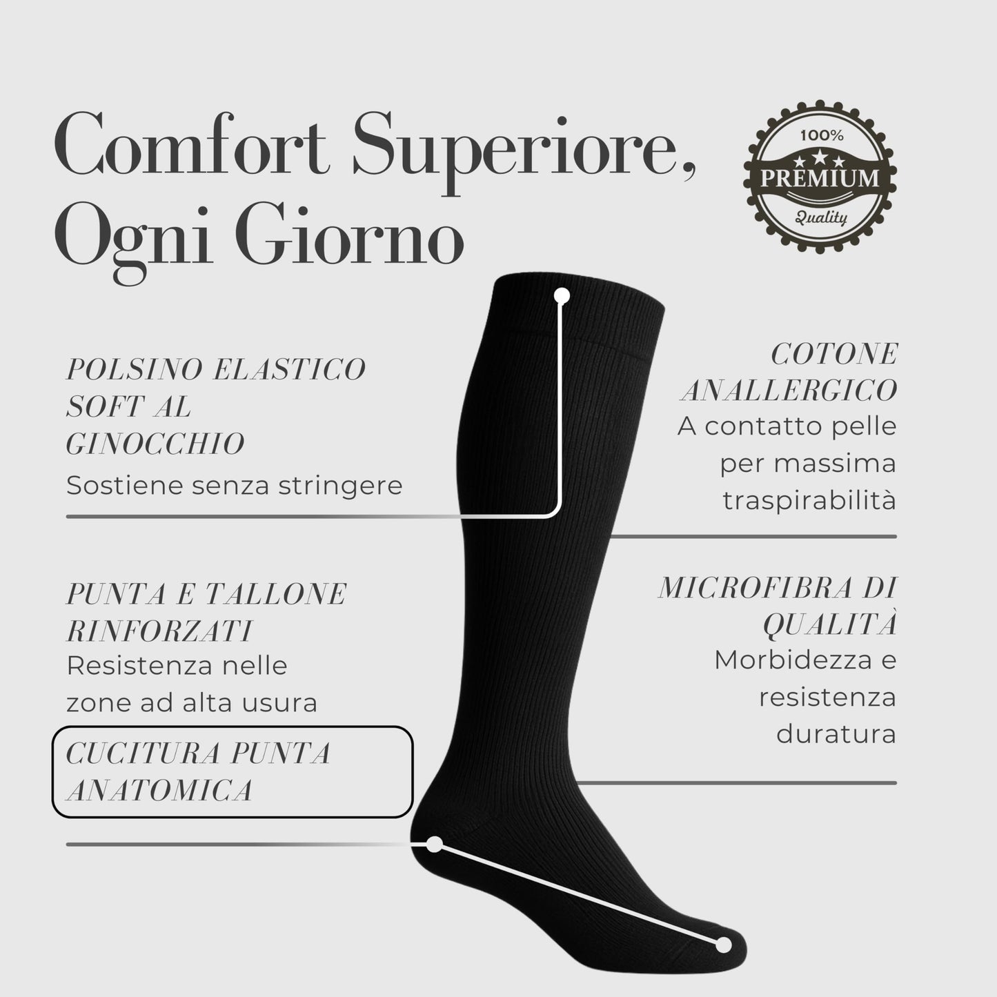 ACTIVA® gambaletti uomo compressione graduata comfort superiore